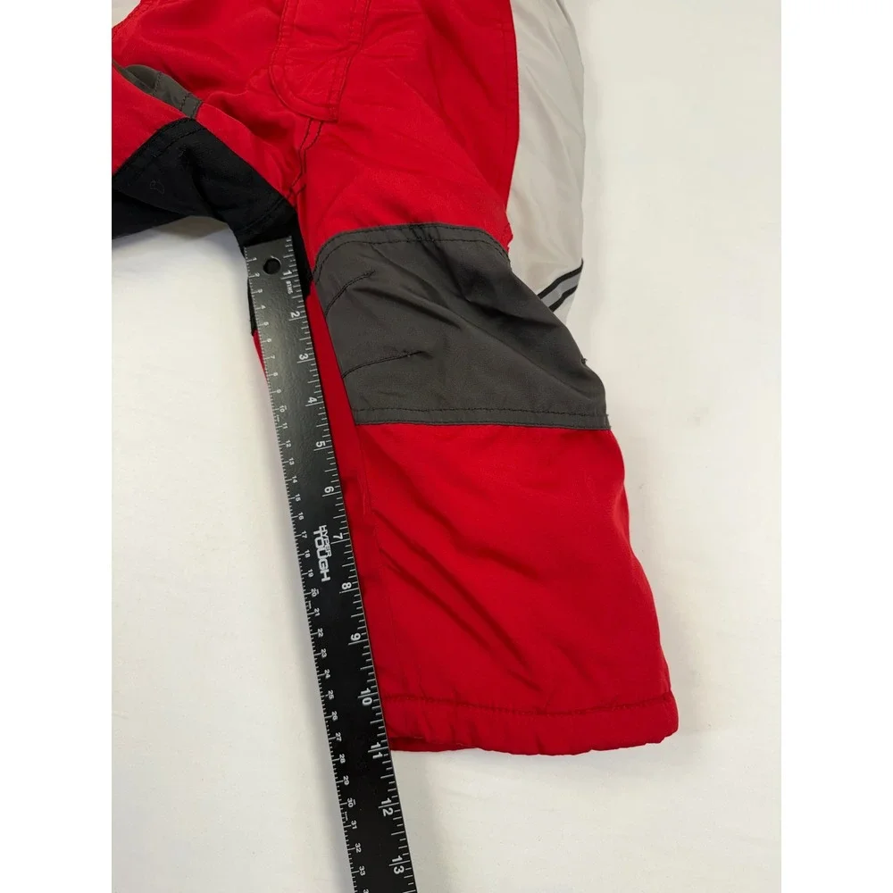 Old Navy Toddler Unisex Red‎ Grey Colorblock Fleece Lined Hooded Snowsuit 2T